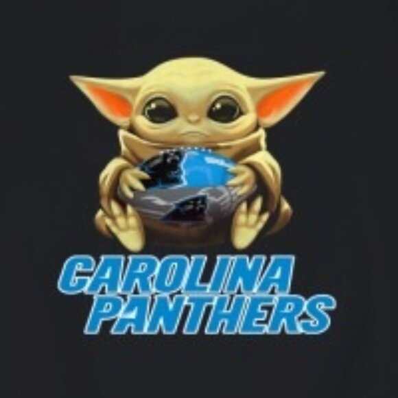 Carolina Panthers Baby Yoda Star Wars NFL Football Christmas Sweatshirt 91 - Picture 2 of 5